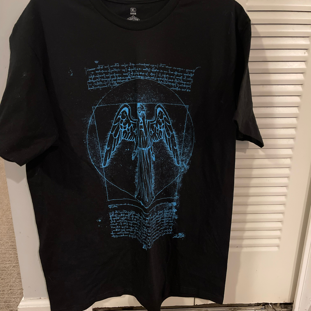 DOCTOR WHO Virtruvivian Angel Diagram and Text T Shirt Size XL
